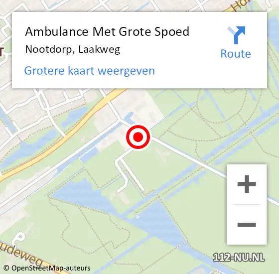 Locatie op kaart van de 112 melding: Ambulance Met Grote Spoed Naar Nootdorp, Laakweg op 22 maart 2023 05:37