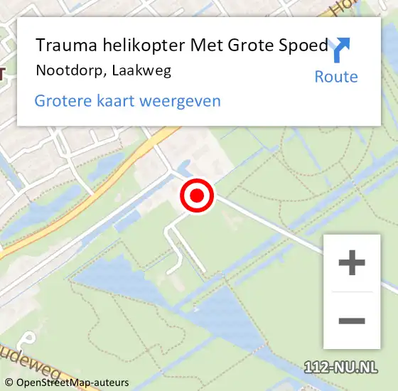 Locatie op kaart van de 112 melding: Trauma helikopter Met Grote Spoed Naar Nootdorp, Laakweg op 22 maart 2023 05:38