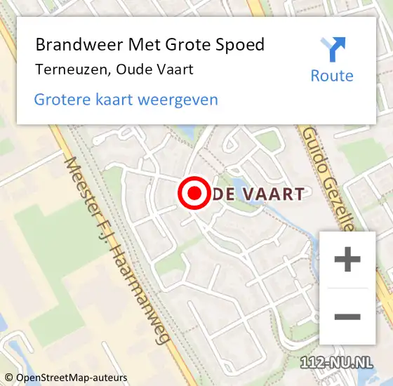 Locatie op kaart van de 112 melding: Brandweer Met Grote Spoed Naar Terneuzen, Oude Vaart op 22 maart 2023 06:12