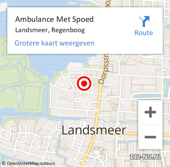 Locatie op kaart van de 112 melding: Ambulance Met Spoed Naar Landsmeer, Regenboog op 22 maart 2023 06:43