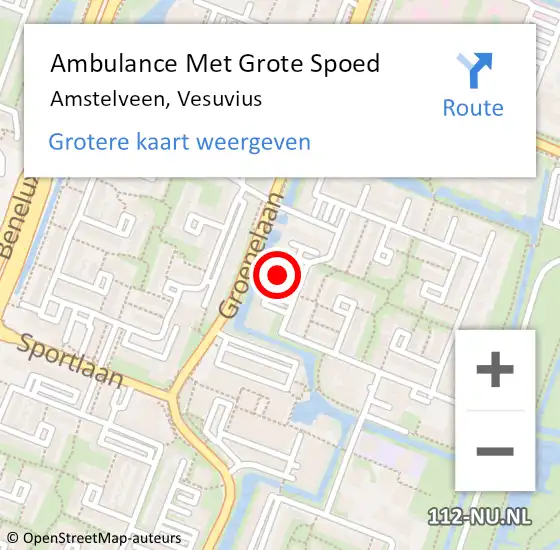 Locatie op kaart van de 112 melding: Ambulance Met Grote Spoed Naar Amstelveen, Vesuvius op 22 maart 2023 07:21