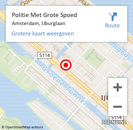 Locatie op kaart van de 112 melding: Politie Met Grote Spoed Naar Amsterdam, IJburglaan op 22 maart 2023 08:10