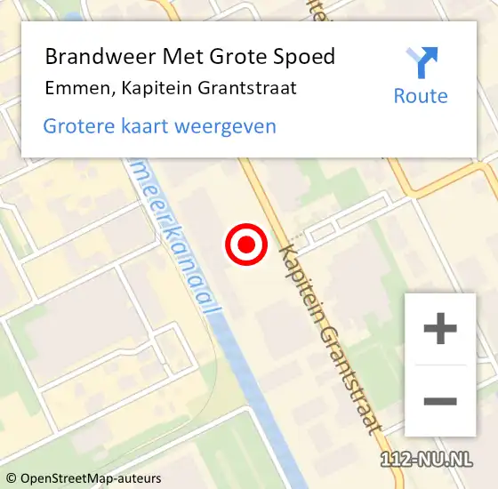 Locatie op kaart van de 112 melding: Brandweer Met Grote Spoed Naar Emmen, Kapitein Grantstraat op 22 maart 2023 08:24