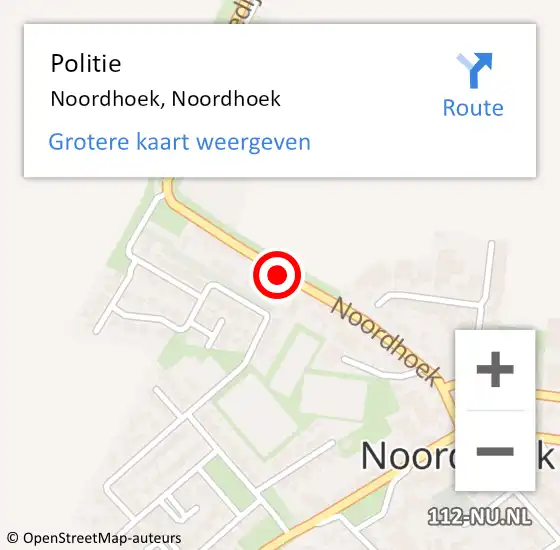 Locatie op kaart van de 112 melding: Politie Noordhoek, Noordhoek op 22 maart 2023 08:35