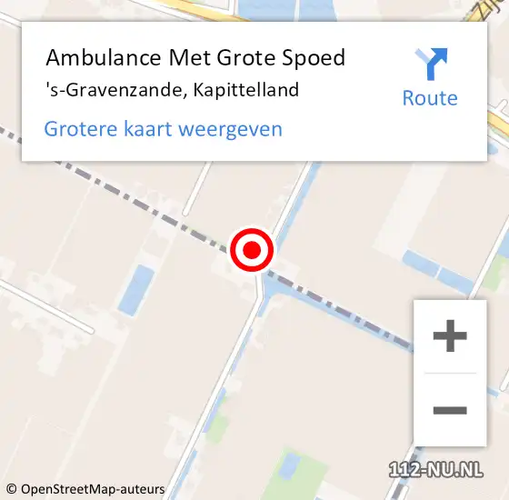 Locatie op kaart van de 112 melding: Ambulance Met Grote Spoed Naar 's-Gravenzande, Kapittelland op 12 oktober 2013 00:02