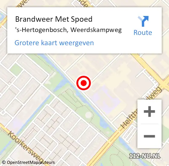 Locatie op kaart van de 112 melding: Brandweer Met Spoed Naar 's-Hertogenbosch, Weerdskampweg op 22 maart 2023 10:43