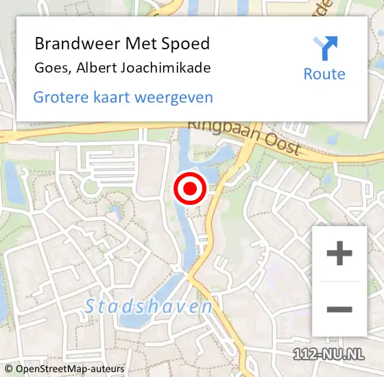 Locatie op kaart van de 112 melding: Brandweer Met Spoed Naar Goes, Albert Joachimikade op 19 augustus 2014 19:06