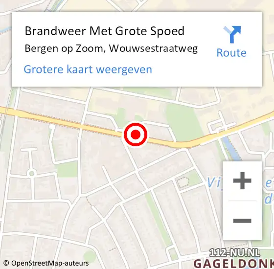 Locatie op kaart van de 112 melding: Brandweer Met Grote Spoed Naar Bergen op Zoom, Wouwsestraatweg op 22 maart 2023 11:08