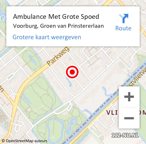 Locatie op kaart van de 112 melding: Ambulance Met Grote Spoed Naar Voorburg, Groen van Prinstererlaan op 22 maart 2023 11:13