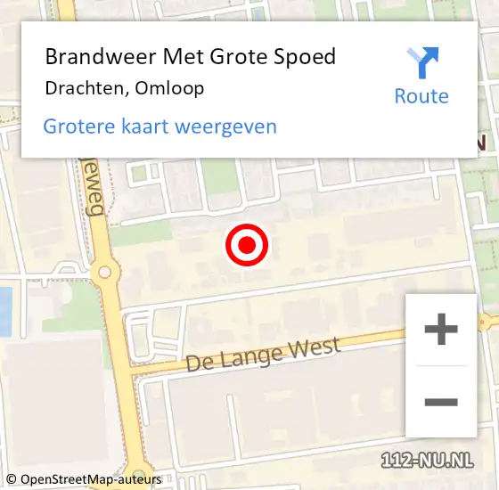 Locatie op kaart van de 112 melding: Brandweer Met Grote Spoed Naar Drachten, Omloop op 22 maart 2023 11:47