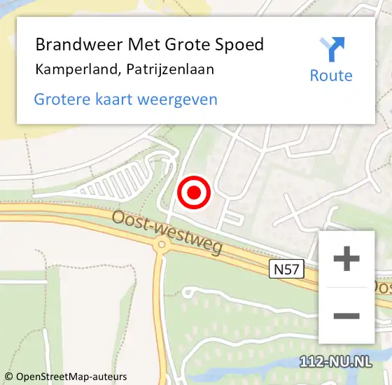 Locatie op kaart van de 112 melding: Brandweer Met Grote Spoed Naar Kamperland, Patrijzenlaan op 22 maart 2023 12:10