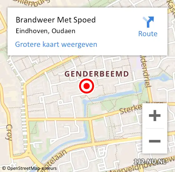 Locatie op kaart van de 112 melding: Brandweer Met Spoed Naar Eindhoven, Oudaen op 22 maart 2023 12:37