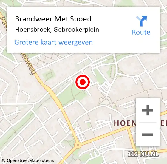 Locatie op kaart van de 112 melding: Brandweer Met Spoed Naar Hoensbroek, Gebrookerplein op 22 maart 2023 12:50