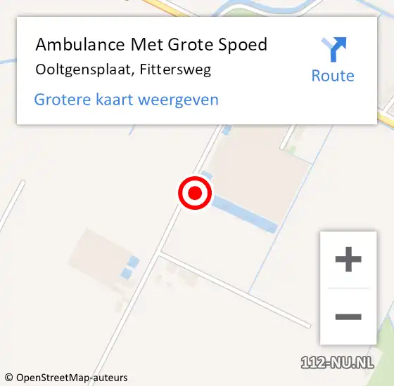 Locatie op kaart van de 112 melding: Ambulance Met Grote Spoed Naar Ooltgensplaat, Fittersweg op 22 maart 2023 12:51