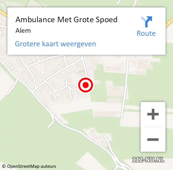 Locatie op kaart van de 112 melding: Ambulance Met Grote Spoed Naar Alem op 22 maart 2023 13:48