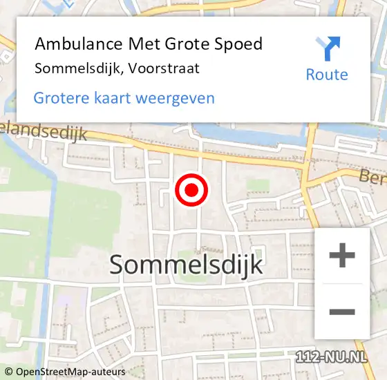 Locatie op kaart van de 112 melding: Ambulance Met Grote Spoed Naar Sommelsdijk, Voorstraat op 22 maart 2023 14:19