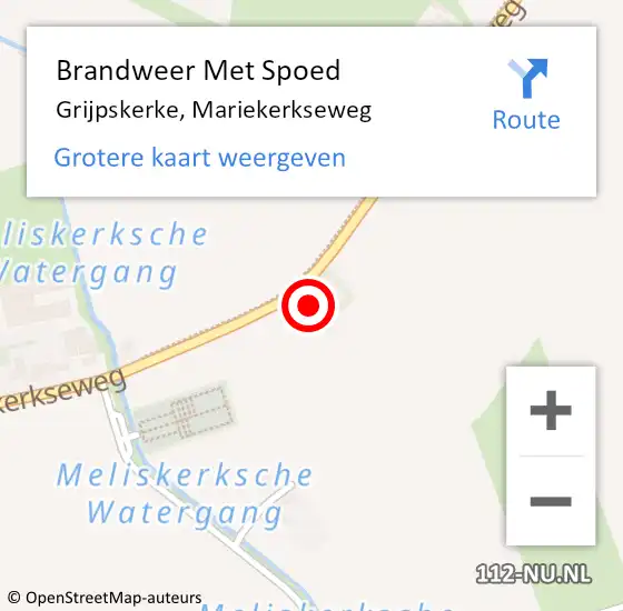 Locatie op kaart van de 112 melding: Brandweer Met Spoed Naar Grijpskerke, Mariekerkseweg op 22 maart 2023 14:43