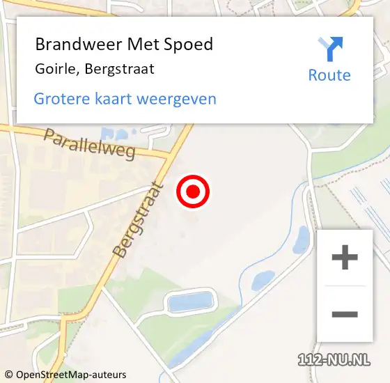 Locatie op kaart van de 112 melding: Brandweer Met Spoed Naar Goirle, Bergstraat op 22 maart 2023 15:30