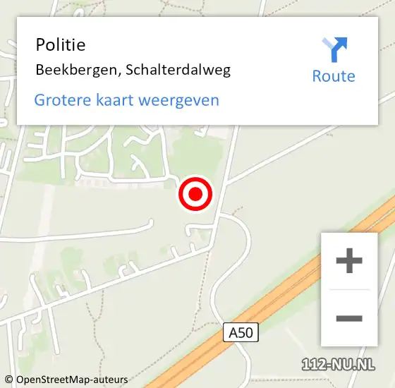 Locatie op kaart van de 112 melding: Politie Beekbergen, Schalterdalweg op 22 maart 2023 15:31