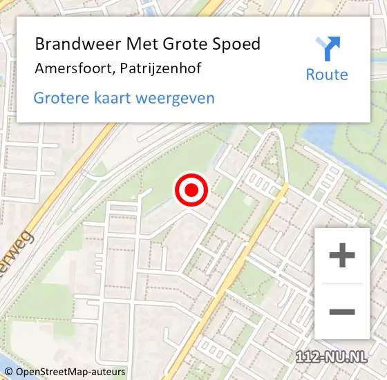 Locatie op kaart van de 112 melding: Brandweer Met Grote Spoed Naar Amersfoort, Patrijzenhof op 22 maart 2023 16:15