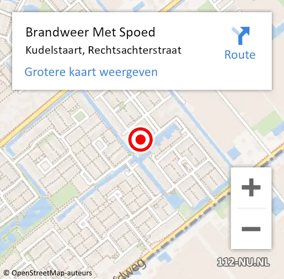 Locatie op kaart van de 112 melding: Brandweer Met Spoed Naar Kudelstaart, Rechtsachterstraat op 22 maart 2023 16:42