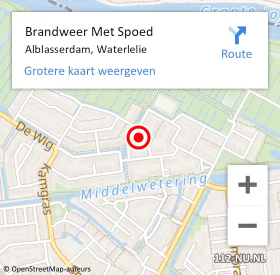 Locatie op kaart van de 112 melding: Brandweer Met Spoed Naar Alblasserdam, Waterlelie op 22 maart 2023 16:45