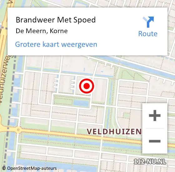 Locatie op kaart van de 112 melding: Brandweer Met Spoed Naar De Meern, Korne op 22 maart 2023 16:53