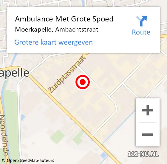 Locatie op kaart van de 112 melding: Ambulance Met Grote Spoed Naar Moerkapelle, Ambachtstraat op 22 maart 2023 17:02