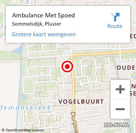 Locatie op kaart van de 112 melding: Ambulance Met Spoed Naar Sommelsdijk, Pluvier op 22 maart 2023 18:19