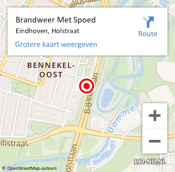 Locatie op kaart van de 112 melding: Brandweer Met Spoed Naar Eindhoven, Holstraat op 22 maart 2023 18:35