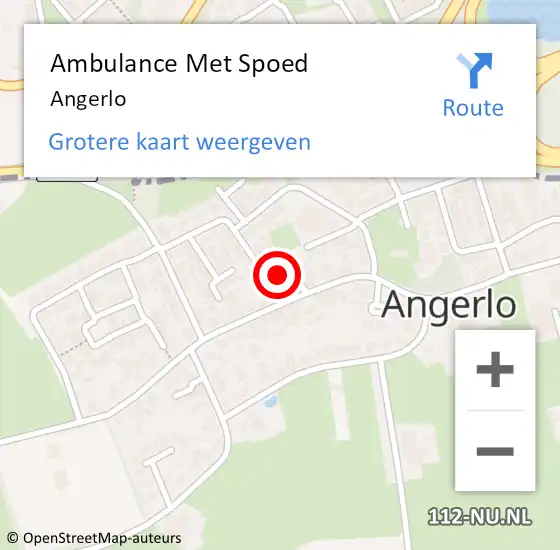 Locatie op kaart van de 112 melding: Ambulance Met Spoed Naar Angerlo op 22 maart 2023 20:02