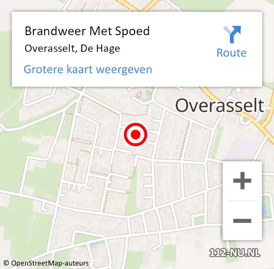 Locatie op kaart van de 112 melding: Brandweer Met Spoed Naar Overasselt, De Hage op 22 maart 2023 20:14