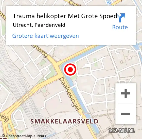 Locatie op kaart van de 112 melding: Trauma helikopter Met Grote Spoed Naar Utrecht, Paardenveld op 22 maart 2023 20:34