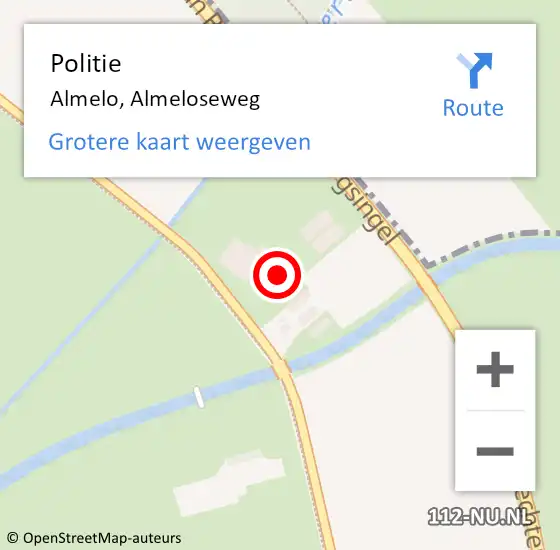 Locatie op kaart van de 112 melding: Politie Almelo, Almeloseweg op 22 maart 2023 20:40