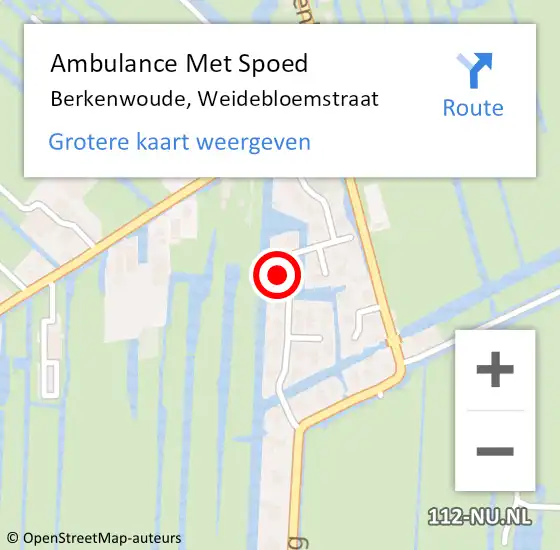 Locatie op kaart van de 112 melding: Ambulance Met Spoed Naar Berkenwoude, Weidebloemstraat op 22 maart 2023 21:04