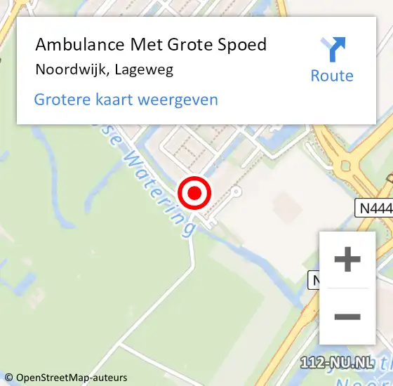 Locatie op kaart van de 112 melding: Ambulance Met Grote Spoed Naar Noordwijk, Lageweg op 22 maart 2023 21:34