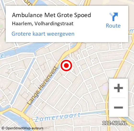 Locatie op kaart van de 112 melding: Ambulance Met Grote Spoed Naar Haarlem, Volhardingstraat op 22 maart 2023 22:46