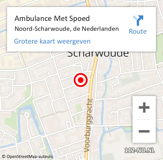 Locatie op kaart van de 112 melding: Ambulance Met Spoed Naar Noord-Scharwoude, de Nederlanden op 22 maart 2023 23:01