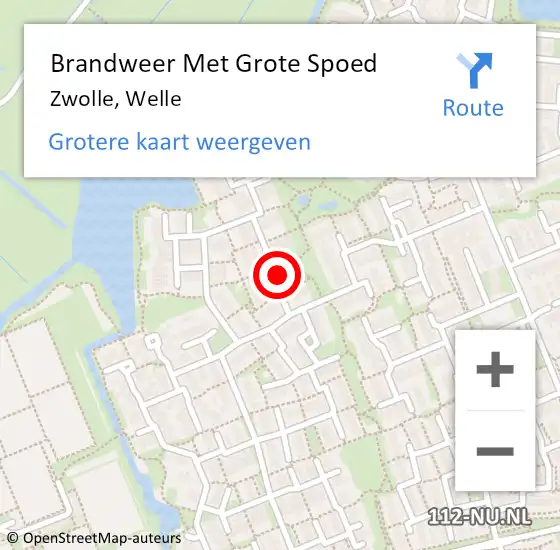 Locatie op kaart van de 112 melding: Brandweer Met Grote Spoed Naar Zwolle, Welle op 23 maart 2023 00:18