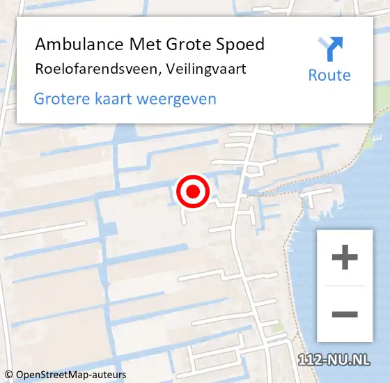 Locatie op kaart van de 112 melding: Ambulance Met Grote Spoed Naar Roelofarendsveen, Veilingvaart op 23 maart 2023 02:21