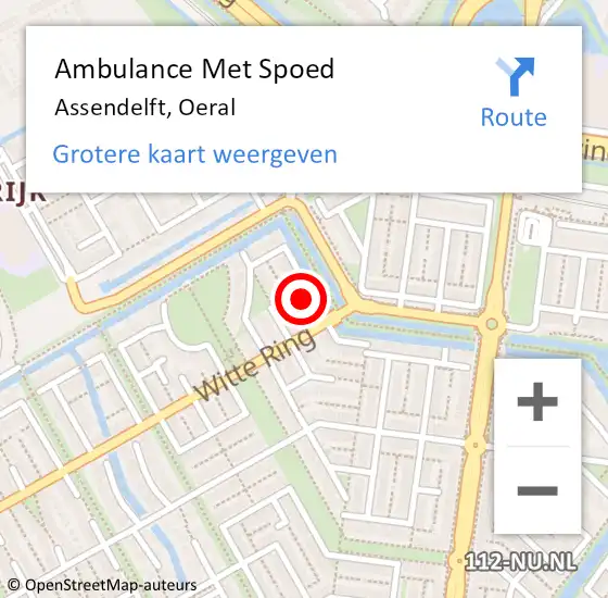 Locatie op kaart van de 112 melding: Ambulance Met Spoed Naar Assendelft, Oeral op 23 maart 2023 03:45