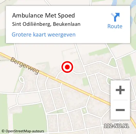 Locatie op kaart van de 112 melding: Ambulance Met Spoed Naar Sint Odiliënberg, Beukenlaan op 23 maart 2023 07:04