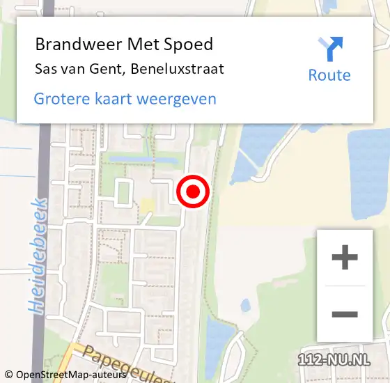 Locatie op kaart van de 112 melding: Brandweer Met Spoed Naar Sas van Gent, Beneluxstraat op 23 maart 2023 07:28