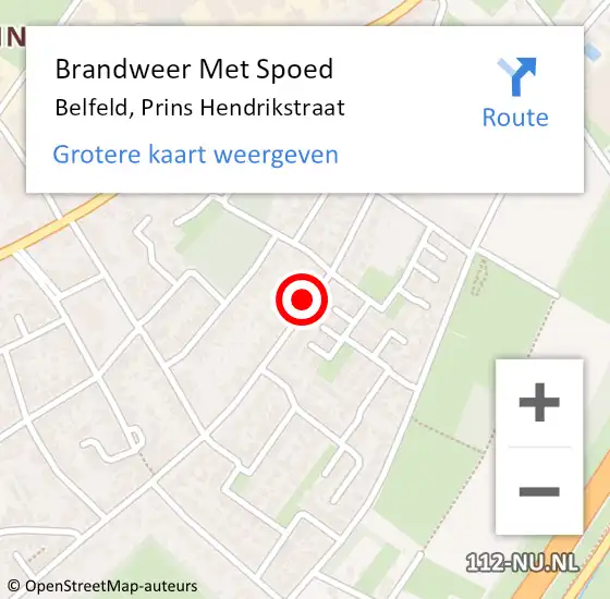 Locatie op kaart van de 112 melding: Brandweer Met Spoed Naar Belfeld, Prins Hendrikstraat op 23 maart 2023 07:53