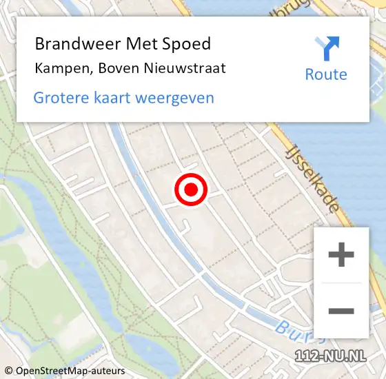 Locatie op kaart van de 112 melding: Brandweer Met Spoed Naar Kampen, Boven Nieuwstraat op 23 maart 2023 08:24