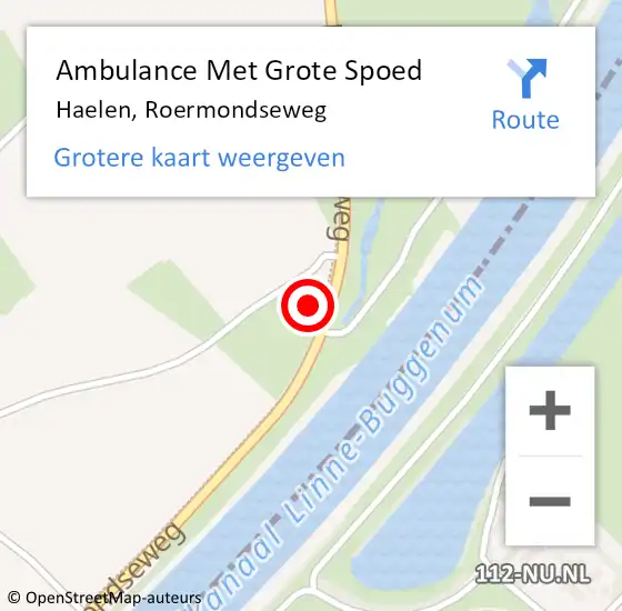 Locatie op kaart van de 112 melding: Ambulance Met Grote Spoed Naar Haelen, Roermondseweg op 23 maart 2023 08:32