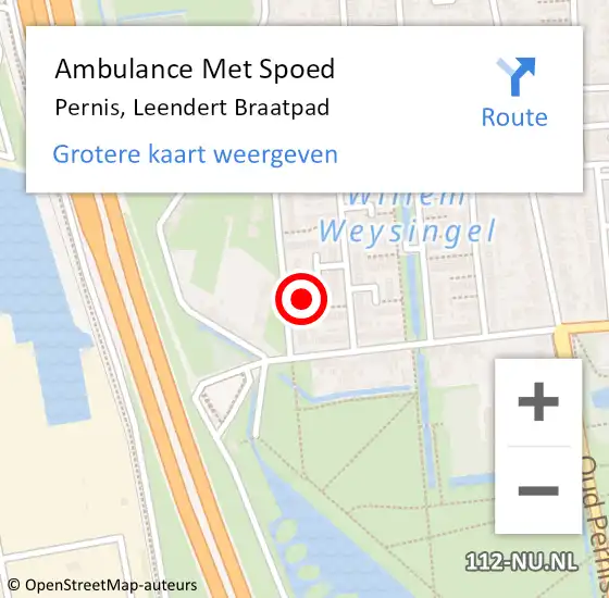 Locatie op kaart van de 112 melding: Ambulance Met Spoed Naar Pernis, Leendert Braatpad op 23 maart 2023 09:55