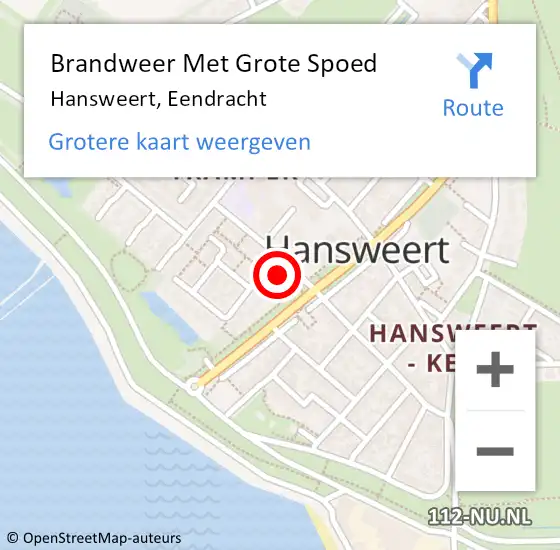 Locatie op kaart van de 112 melding: Brandweer Met Grote Spoed Naar Hansweert, Eendracht op 23 maart 2023 10:37