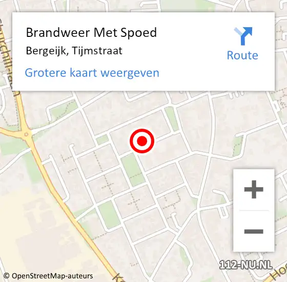 Locatie op kaart van de 112 melding: Brandweer Met Spoed Naar Bergeijk, Tijmstraat op 23 maart 2023 11:05