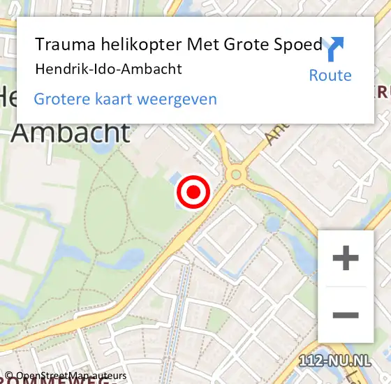 Locatie op kaart van de 112 melding: Trauma helikopter Met Grote Spoed Naar Hendrik-Ido-Ambacht op 23 maart 2023 11:12